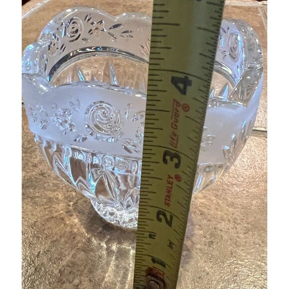 Vintage Oneida Southern Garden Crystal Bowl Frosted Rose Border - Picture 5 of 6